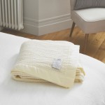 John Atkinson by Hainsworth® Cellular Atkincel Satin Bound Wool White Blanket